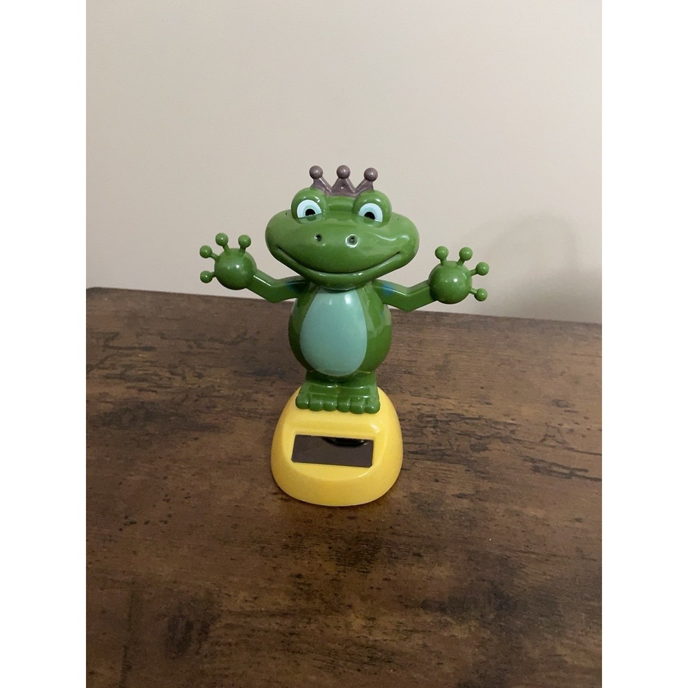 Solar Powered Dancing Toy FROG PRINCE Vtg